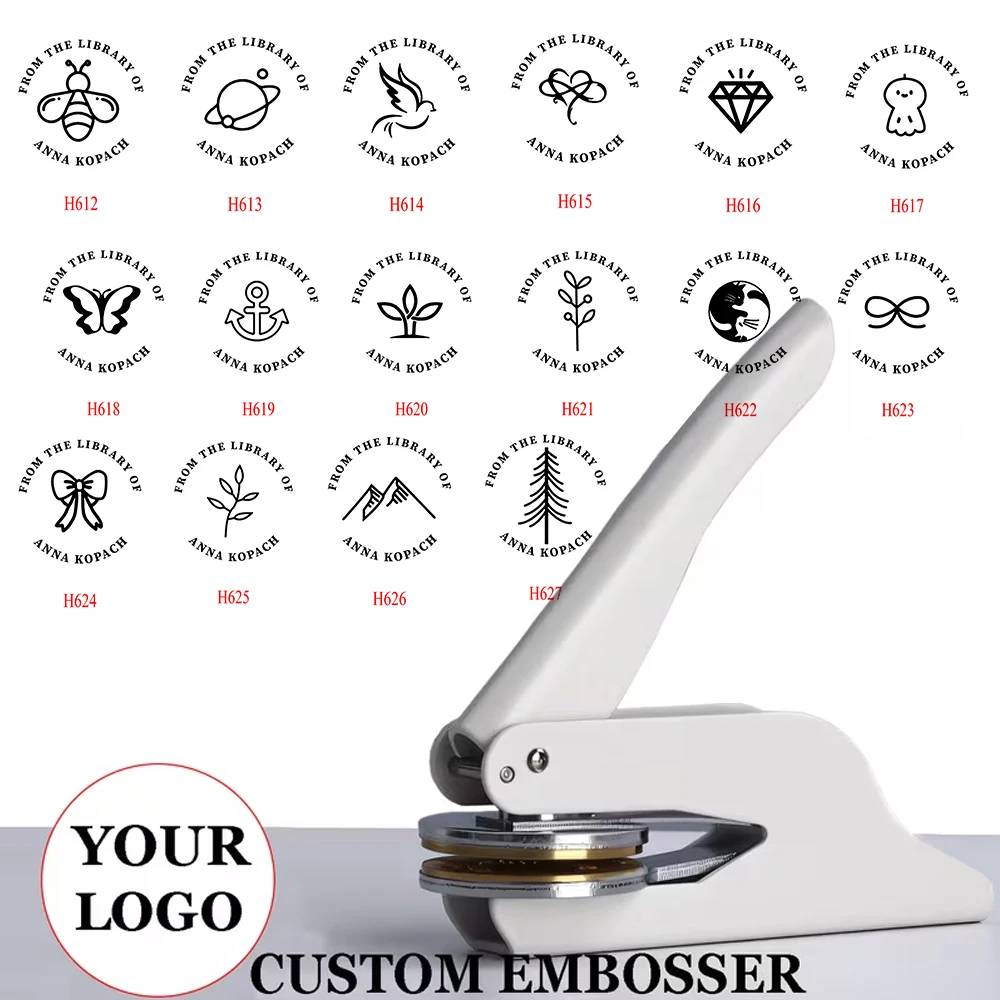 

Customized Embosser Personalized Book Stamps Custom Logo Design Valentine's Day Pattern Embosser Seal for Party Invitation Seal