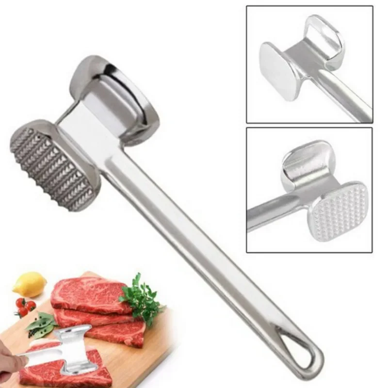 1PC Aluminum Meat Tenderizer, Dual-Sided Meat Pounder and Flattener for Steak, Beef, Chicken, Fish, Good for Home