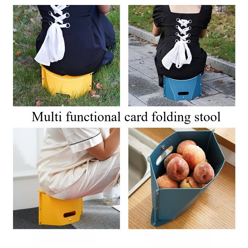 

Card Folding Stool for Outdoor Camping and Fishing Multifunctional Hand in Hand To Carry Basket EDC Storage Box