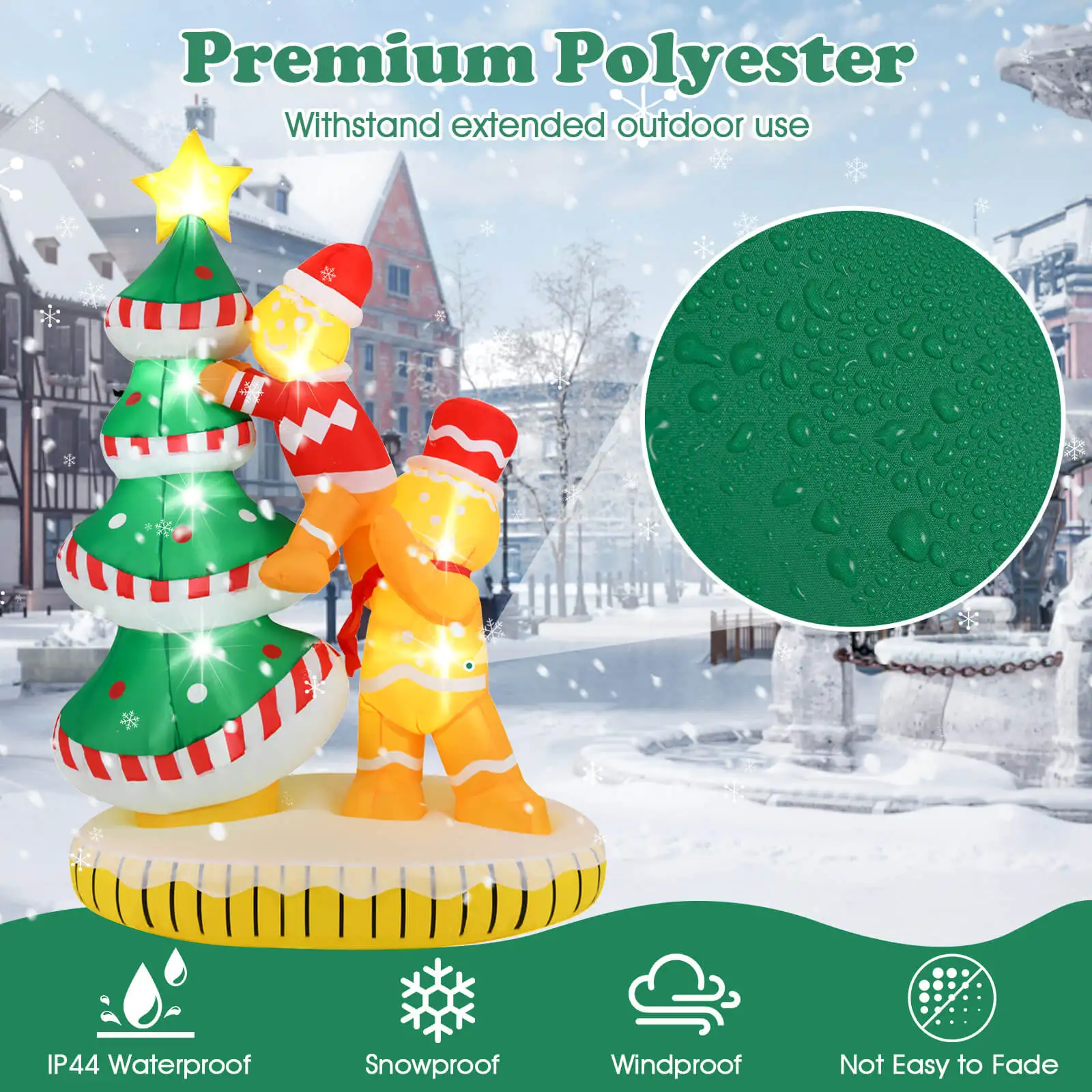 7 ft Inflatable Christmas Tree w/ 7Internal LED Lights & Built-in Fan for Yard