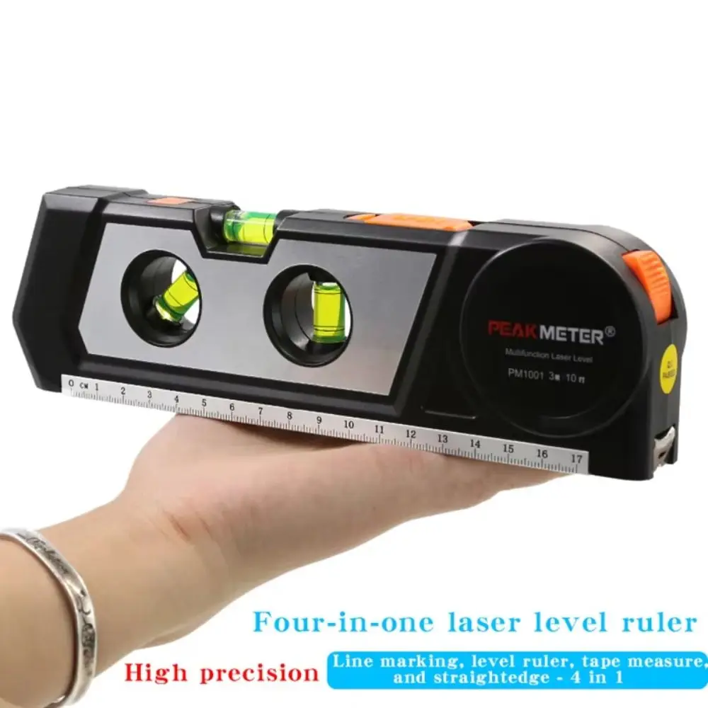 

4 in 1 Laser Level Meter Vertical Horizontal High Precision Measuring Laser Ruler Aluminum Alloy Multifunction