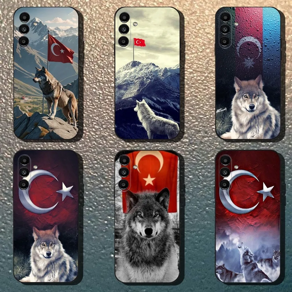 

Turk Wolf Turkey Flag Phone Case For Samsung Galaxy A13,A21s,A22,A31,A32,A52,A53,A71,A80,Soft Black Shell