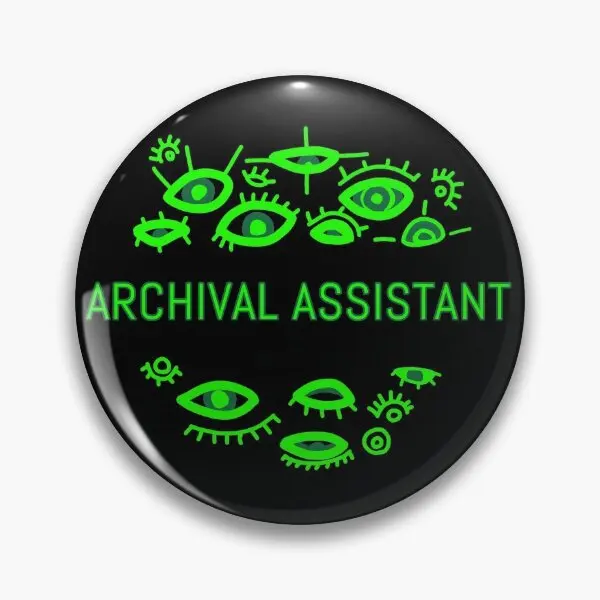 Archival Assistant Mag All Seeing Ey  Soft Button Pin Metal Brooch Collar Women Fashion Gift Decor Badge Clothes Hat Jewelry