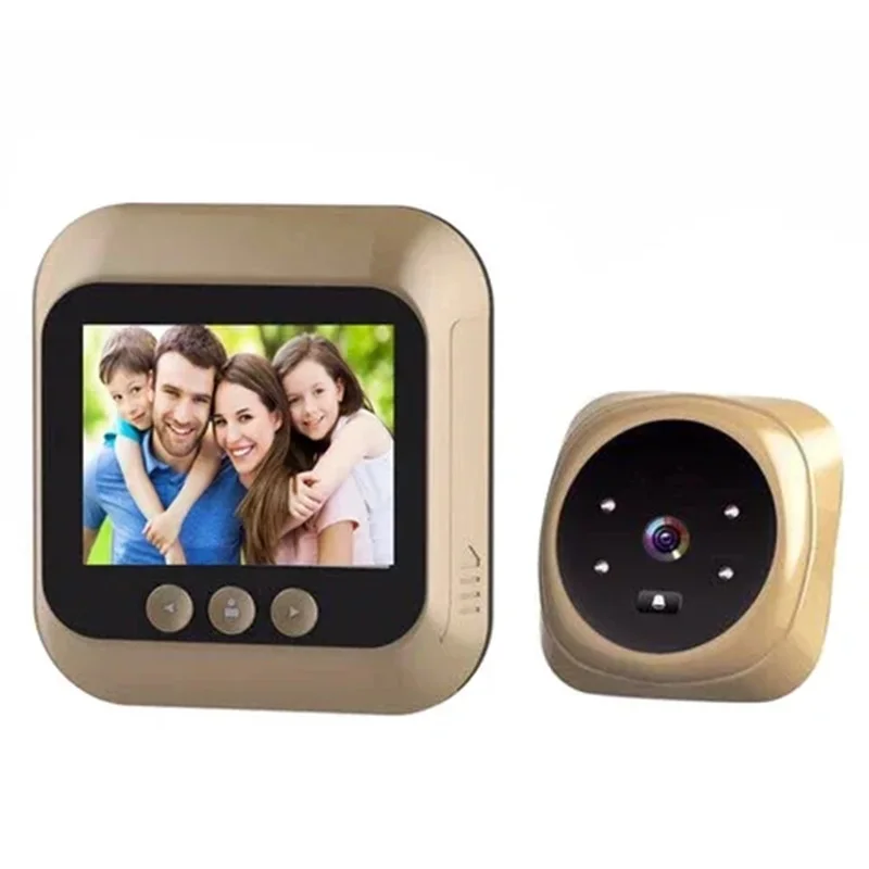 

Digital Doorbell with 2.8 inch Color LCD Screen: Outdoor Door Bell with 90 Degree Door Eye, Electronic Peephole Door Camera Vie