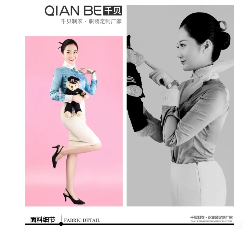 Korean Flight Attendants Uniform Female Summer Accommodation Clubhouse Front Desk Professional Dress