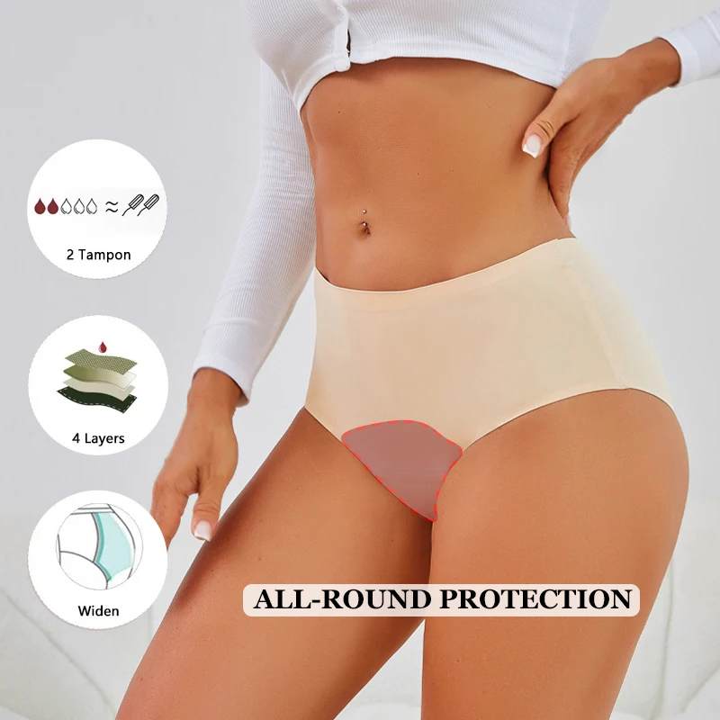 High Waist Leak Proof Underwear Women Menstrual Panties Multilayer Breathable Briefs Girls Physiological Sanitary Lingerie S-XXL