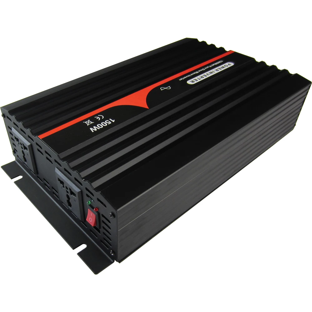 1500VA/1500W Single Phase Pure Sine Wave Inverter 12V 24V 48V DC TO 100~120VAC, 220~240VAC Output Industrial Frequency