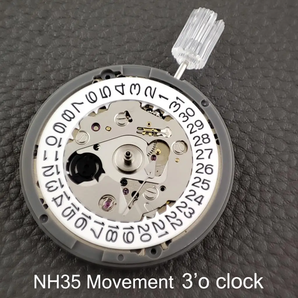 

High Accuracy Japan NH35A Automatic Mechanical Movement NH35 White 3 o'clock Date Automatic Self-winding