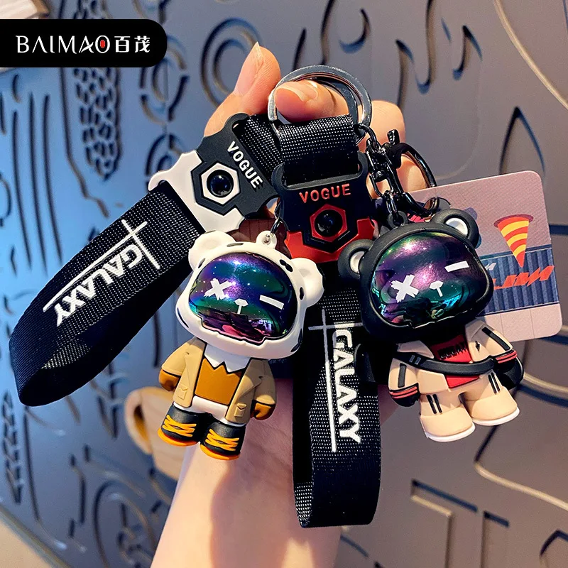 

Модный крутой брелок с медведем для скейтбординга, брелки с медведем для женщин, сумка, подвеска, ювелирное изделие, брелок для ключей от автомобиля, брелок для ключей