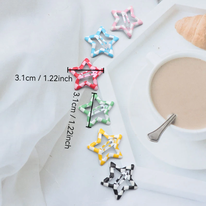 10/20 قطعة لطيف Y2K ستار هندسية بسيطة المفاجئة مقاطع الشعر الكلاسيكية مضفر تصفيفة الشعر الثابتة إكسسوارات الشعر دبوس الشعر المعدني المشابك #3