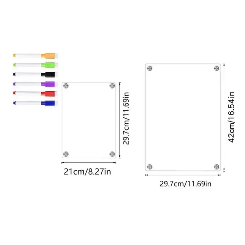 Clear Acrylic Magnetic Calendar Fridge Calendar Message Board Monthly Weekly Calendar Reusable Magnetic Dry Erase Board For Home