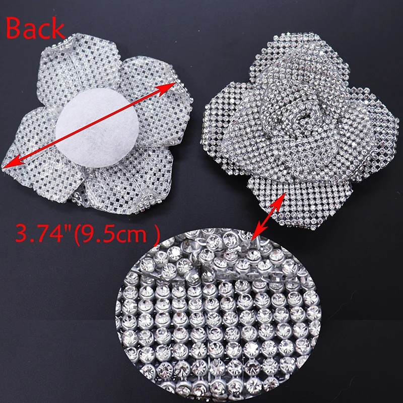 Rose Flower Crystal Glass Rhinestones Appliques, for Wedding Dresses, Bags, Shoes, Brooches, Hair, Home, DIY Crafts Accessories