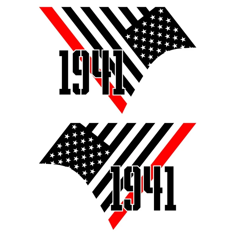 Car Vinyl Stickers American Flag with Red Stripe Sport decal FOR Jeep Wrangler Gladiator Graphics Bedside 1941
