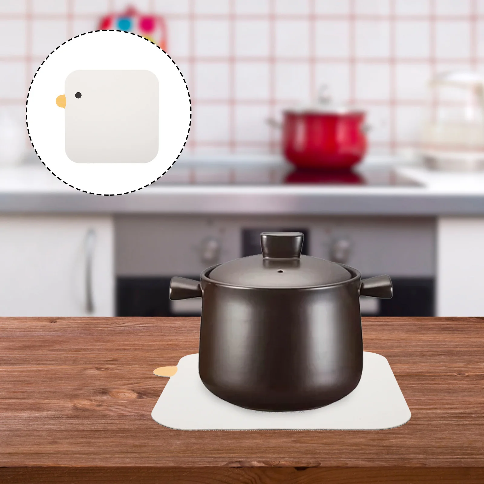 

Household Placemat Chick Pattern Cute Practical Insulated Pot Bowl Mat Dining Table Supplies Non Slip Home Restaurant Tableware