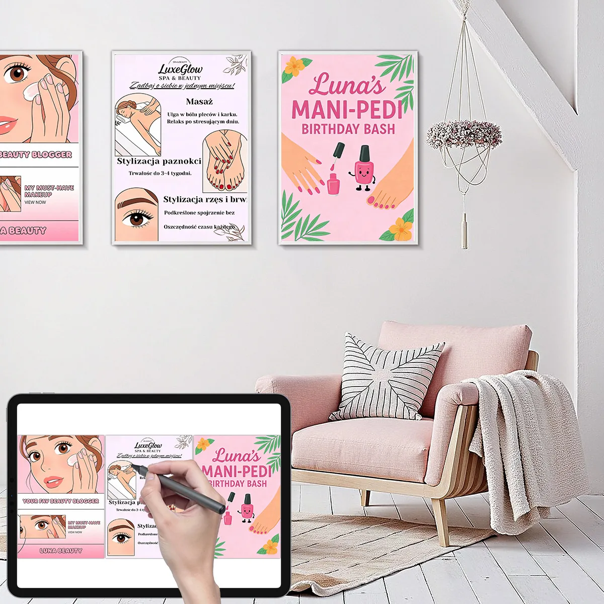 3 Pcs send photos to customize frameless advertising posters  A4-A3-A2 advertising posters, printed with patterns and text, , hi