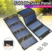 Portable USB Foldable Solar Panel Folding Solar Panels For Travel Mobile Phone Charging Bank Flashlight Fan Mobile Phone Bag