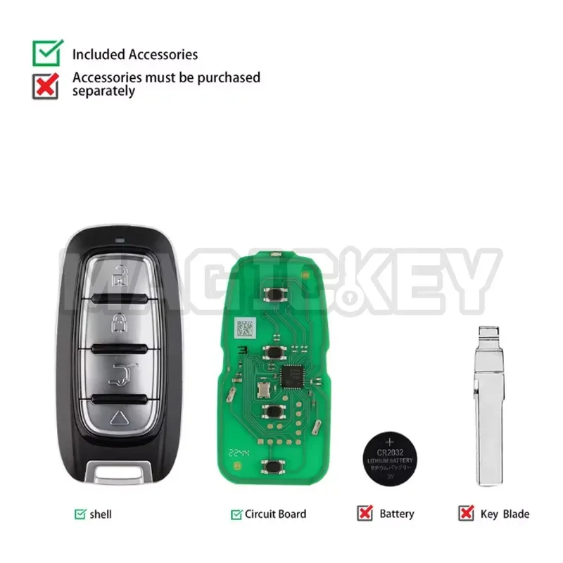 Xhorse XM38 Universal Smart Key for Chrysler Type 4 Buttons Newly Add 8A 4D XSCH01EN Global Version