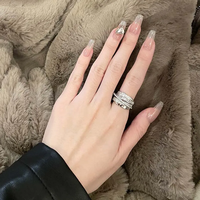Korea Gold Color Multilayer Wide Open Adjustable Ring