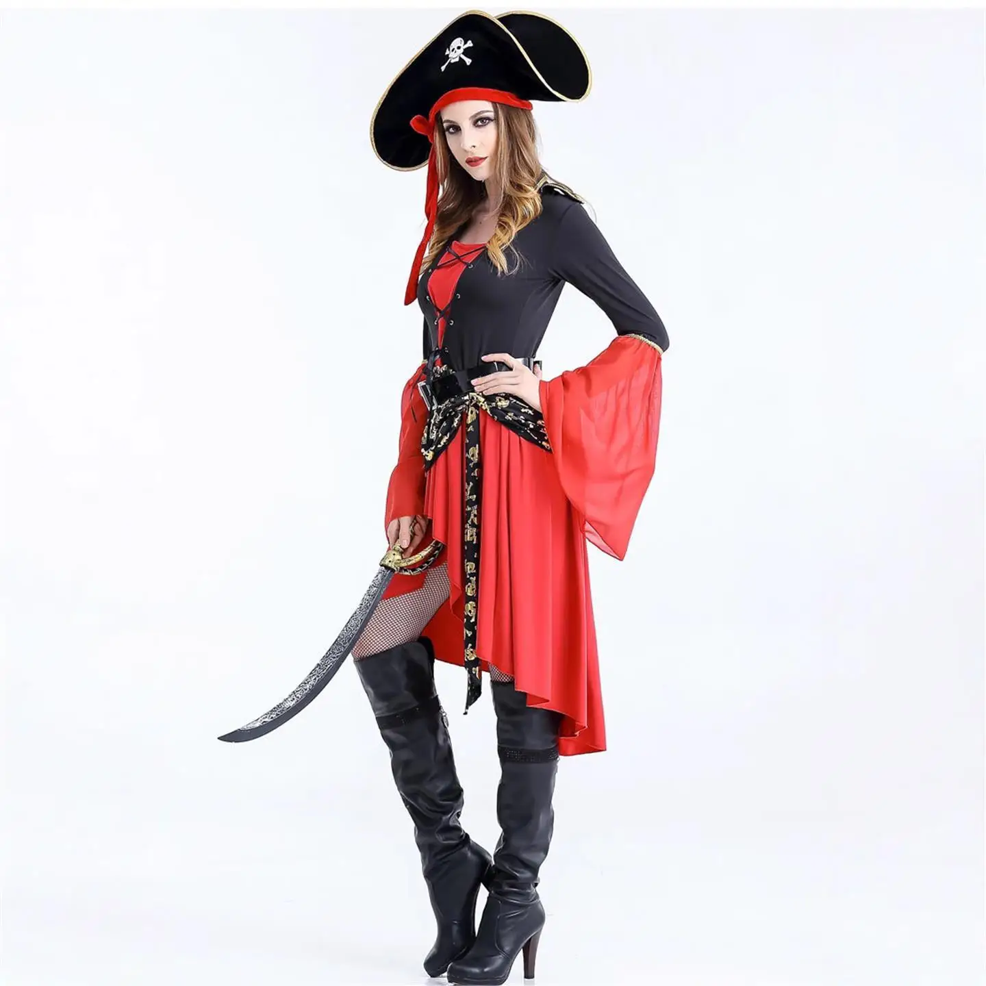 Costume de Pirate des caraïbes, tenue de scène de reine d'halloween, vêtements de Cosplay pour femmes, Ocn Dr spécial