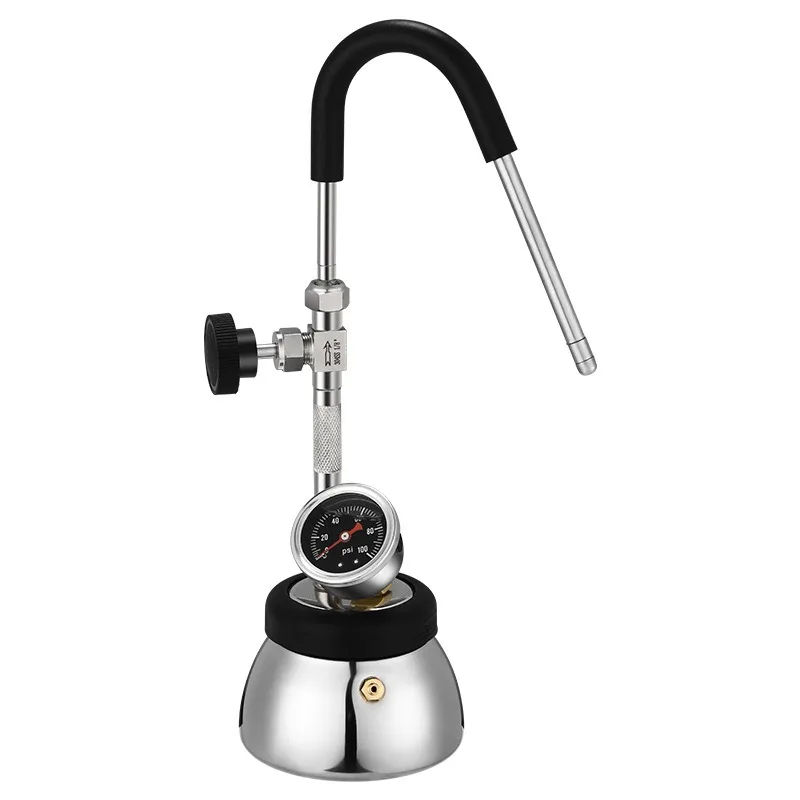 Stainless steel, steam coffee maker, multi-functional kitchen with milk foam, coffee machine