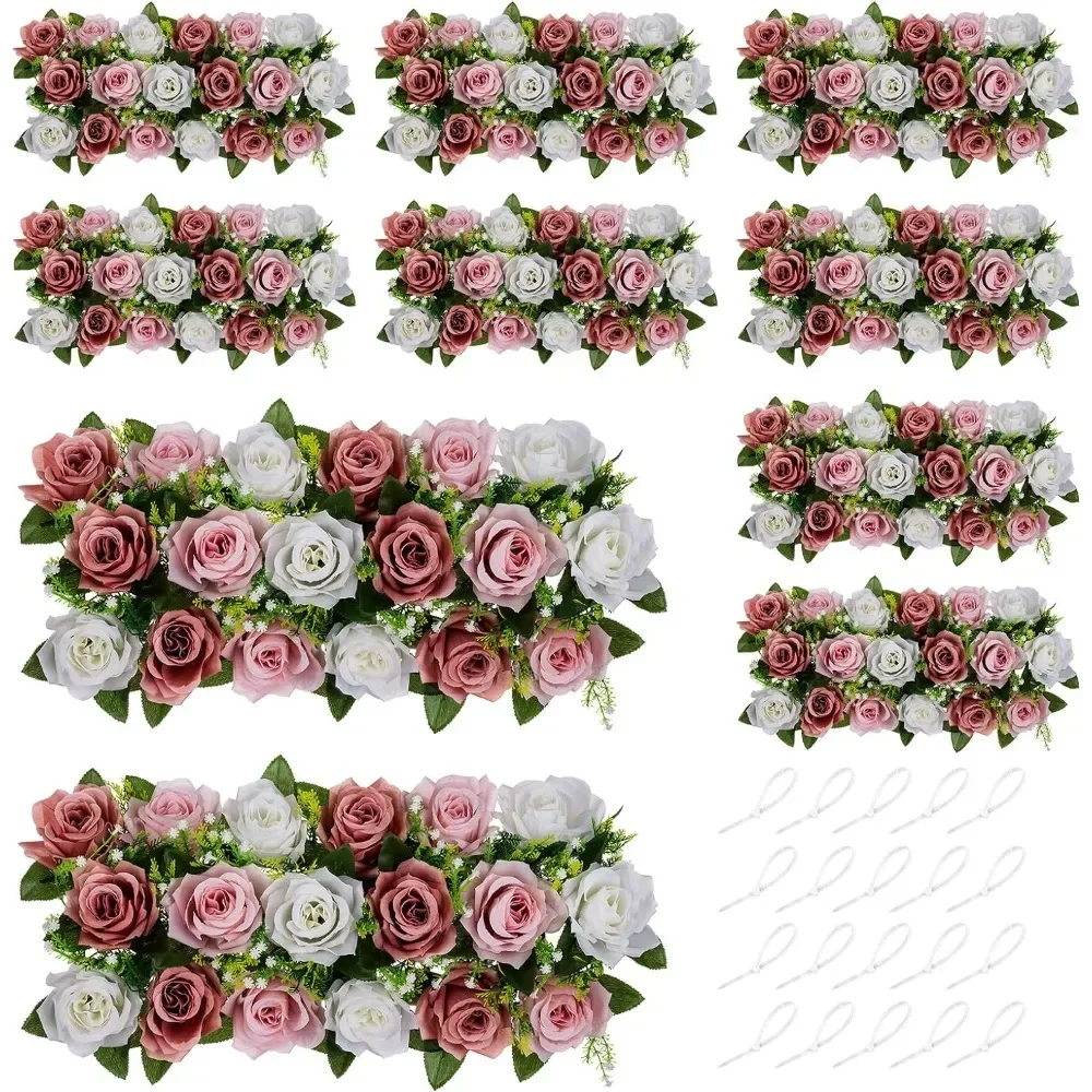 Peças centrais florais para casamento para mesas, arranjos florais longos da primavera, vaso artificial, decoração do quarto, 19,6 ", 10 pcs