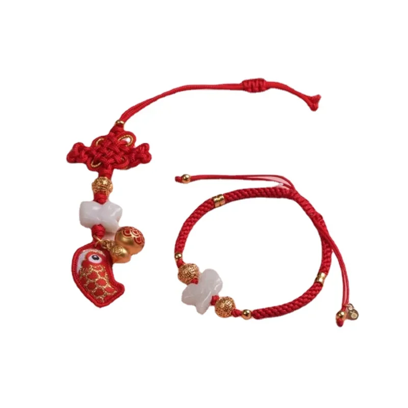 Zodiac in Red Rope Rabbit Chicken Mouse Malone Carrying Strap Baijie Ornaments Lucky Year Carrying Strap