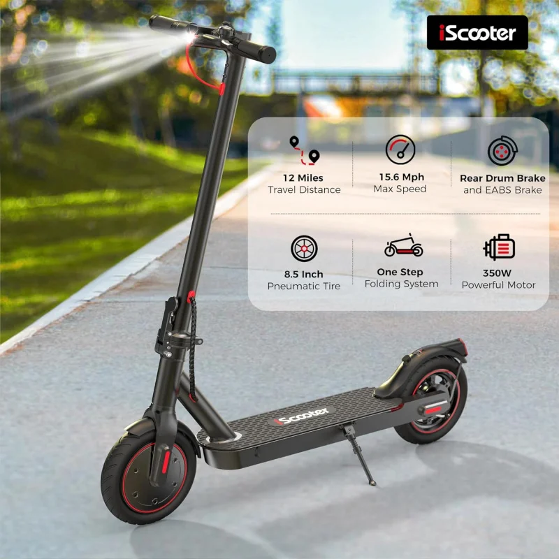 iScooter,50/28/12 Miles Range;28/25/15.6 Mph Max Speed,Dual Braking System,Foldable Commuting Electric Scooter Adults and Teens