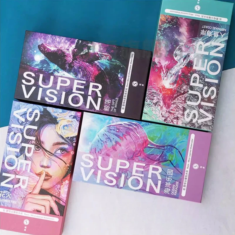 Super Vision 10 Colors Rock Mica Chameleon Watercolor Paint Tube Set Professional 8ML Water Color for Painting Art Supplies