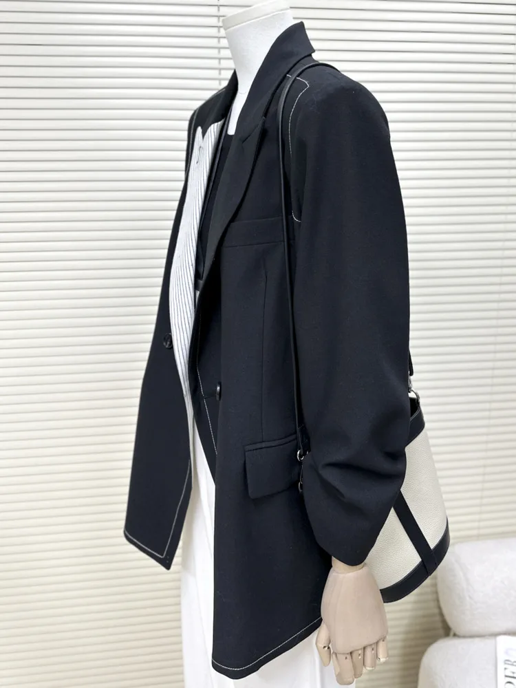 سترة WHTREND على الطراز الكوري للنساء لخريف 2025 معاطف أنيقة جديدة متعددة الاستخدامات ذات ألوان متعددة الاستخدامات WH1676 #3