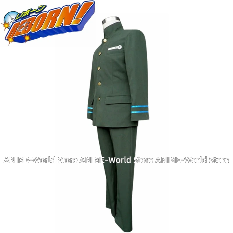 《Custom Size》Anime Hitman Reborn Kokuyo Male Cosplay Costume uniform Wig Halloween Carnival Costume Custom size Any Size