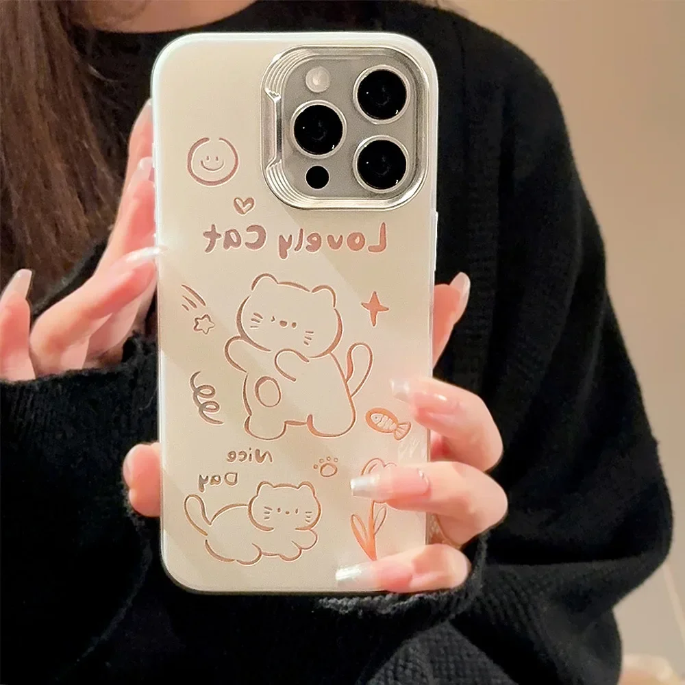 Funda de teléfono con dibujos animados para iPhone, carcasa a prueba de golpes para iPhone 16, 15, 14, 12, 13, 11 Pro Max Plus, X, XR