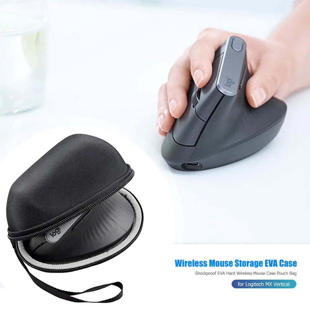 Portable EVA Hard Wireless Mouse Case Protective Pouch Portable Semi-Waterproof Shockproof  for Logitech MX Vertical