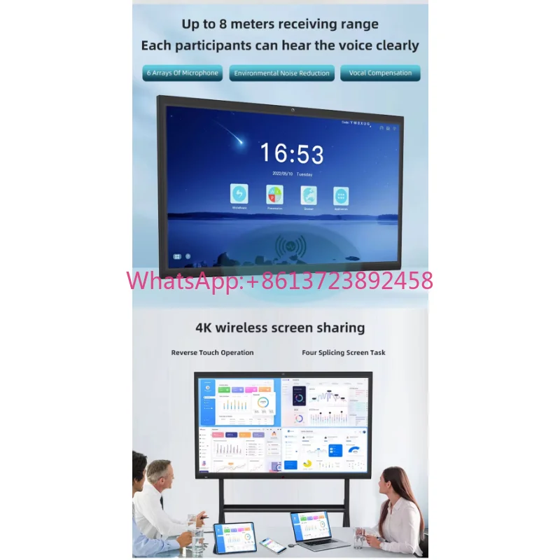 Smart Classroom Board 75 86 100 110 Inch Smart Board 55 65 Inch for Teaching School Interactive Smart Boards Interactive Panels