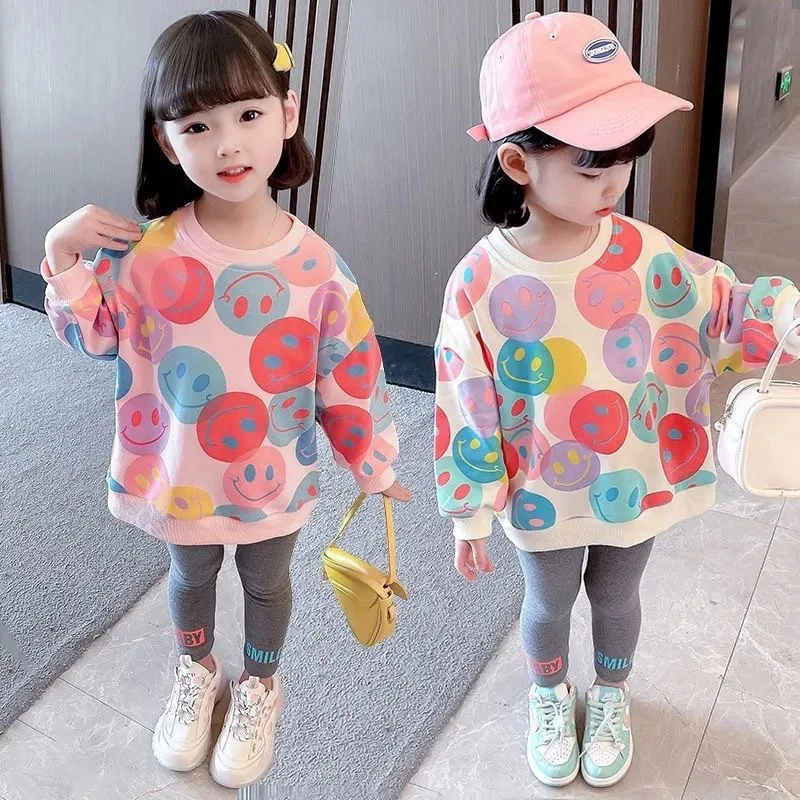 

Girls Sweatshirts +Pants Kids Suits 2PCS/Set Cotton 2024 Cheap Spring Autumn Cotton Formal Sport Teenagers Children Clothing