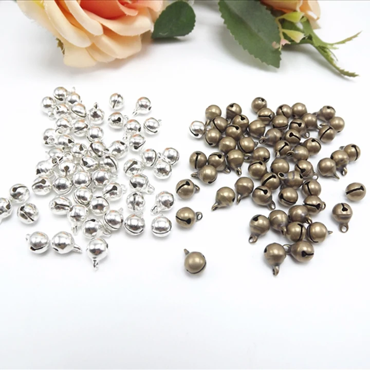 Jewelry finding & components parts Little bronze bell 6 mm silver-plate bells diy  accessories bracelet material #JY105