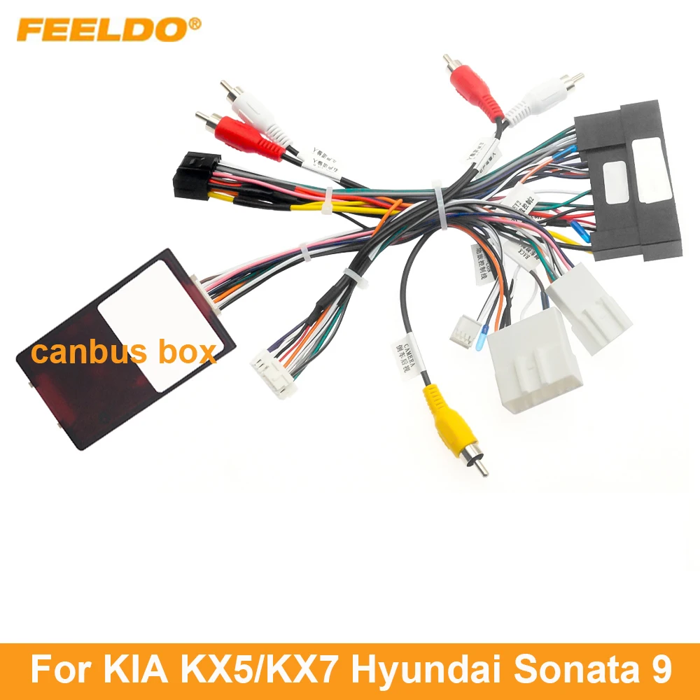 FEELDO Car 16pin Audio Wiring Harness Amplifier For KIA KX5/KX7 Hyundai Sonata 9 Stereo Installation Wire Adap