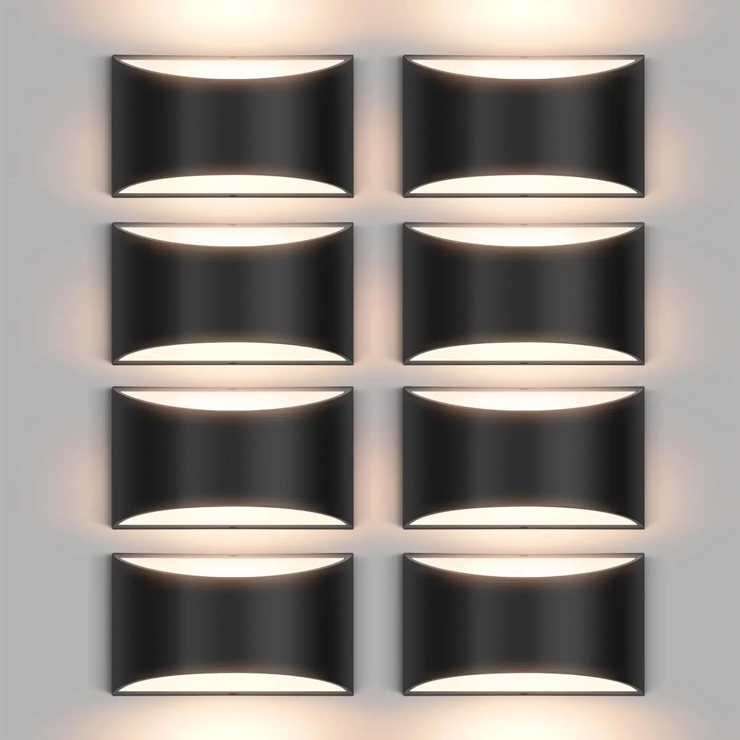 

8 Pack Black Modern LED Wall Sconces Light Hardwired Wall Sconces Indoor Up and Down Sconces Wall Lamps Warm White 3000K(with G9