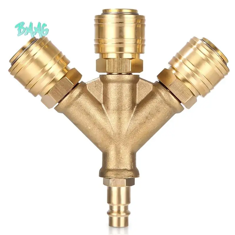 

BAAG-Compressed Air Distributor Triple With Couplings, NW 7.2 1/4AG Air Hose Quick Coupler Distributor