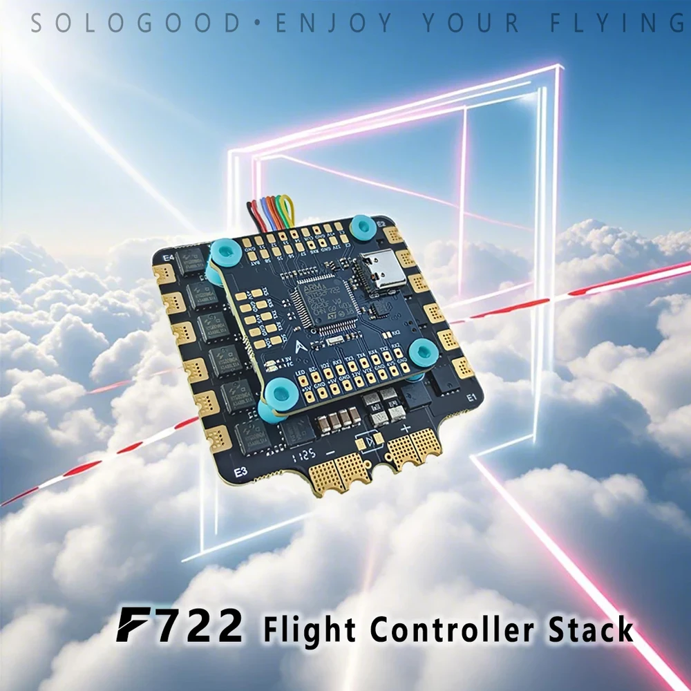 

Полетный контроллер SoloGood F722 80A Stack 8S с поддержкой 2 камер для 13-дюймового FPV-дрона для фристайла