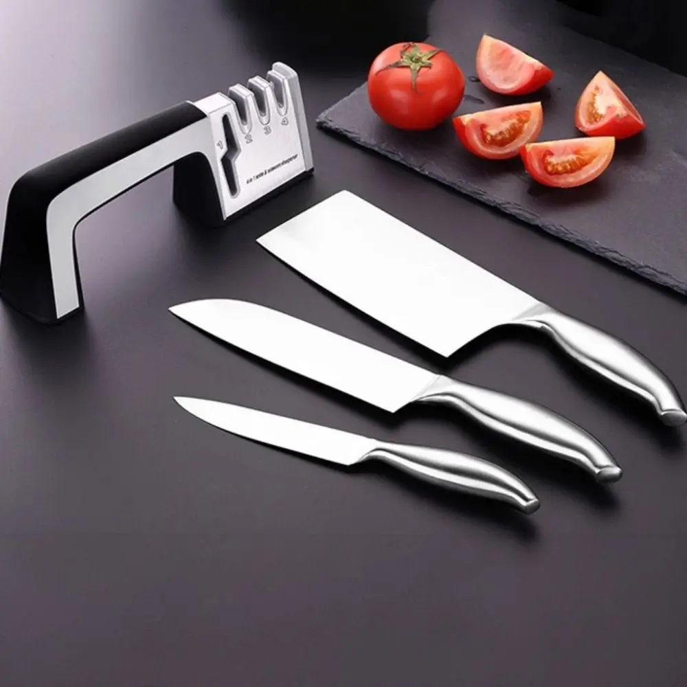 

Multifunctional Manual Fixed Angle 4 in 1 Sharpener ABS Handle Stainless Steel Whetstone Quick Cutter Grinding Stone Shears