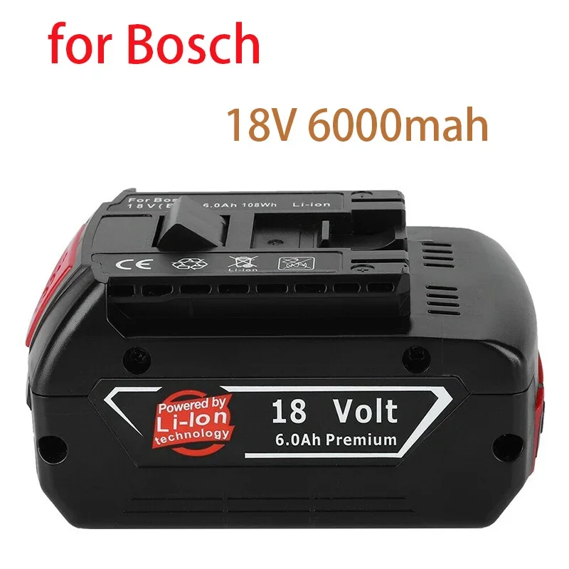 

2024 New 18V 6000mah Rechargeable Battery for 18V Backup Battery 6.0A Portable Replacement Bosch BAT609 Indicator Light