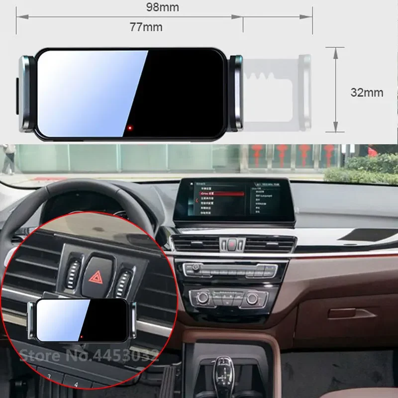 

Электрический автомобильный держатель для телефона для BMW X1, F48, F49, X2, F39 2016-2021, автомобильный фиксирующий кронштейн GPS, поворот на 360 градусов, прочная база, аксессуары