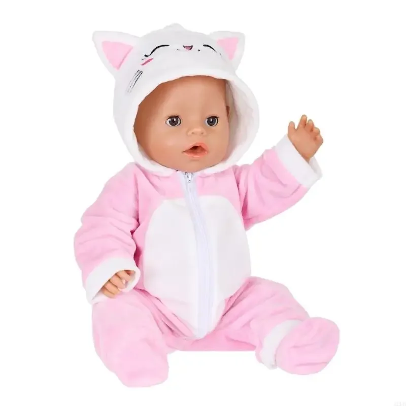 18 Inch Doll Winter Clothes Soft Fleece Cartoon Costume For Girl Dolls Simple Dressing Kids Play Fabric 15UB