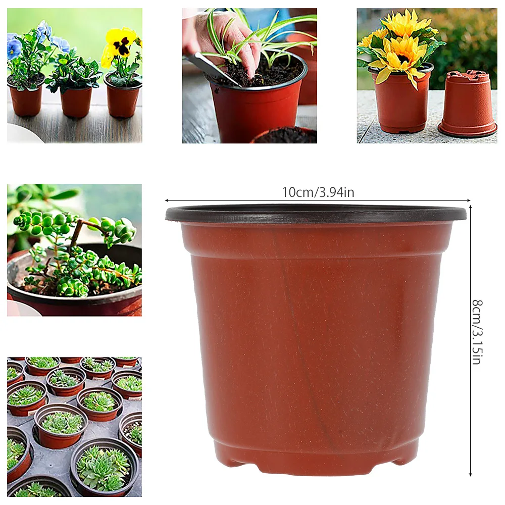 50Pcs Plant Nursery Pots Plastic Seed Starting Pot Reusable Breathable with Labels Flower Plant Container Gardening Accessories