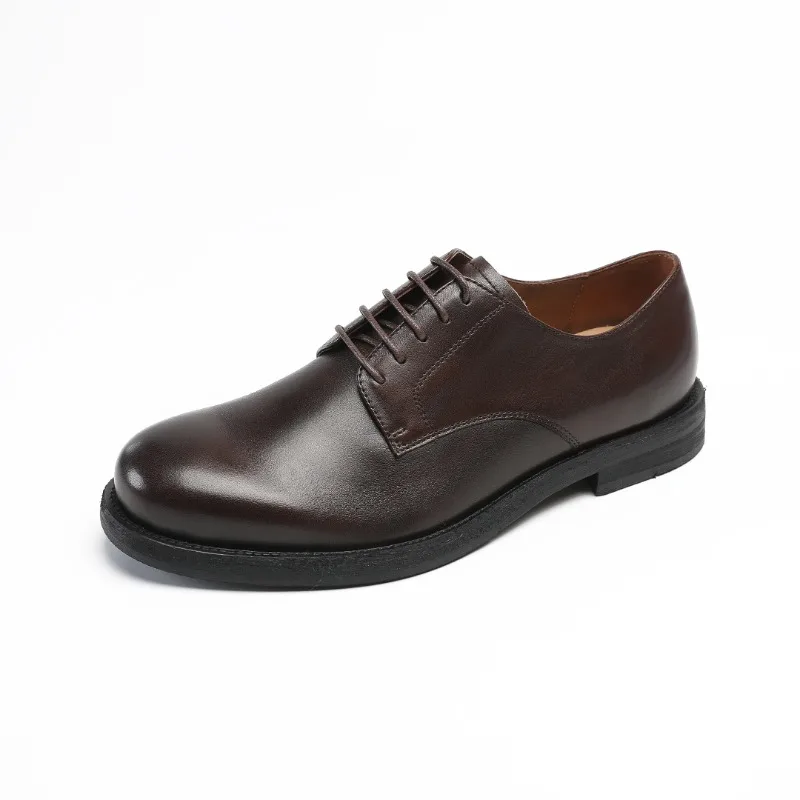 Italian Mens Genuine Leather Dress Shoes Luxury Quality Handmade Comfortable Autumn Round Toe Fashion Wedding Social Shoes Man