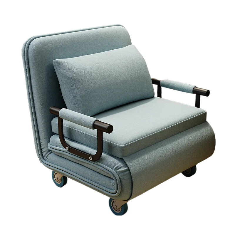 

Movable pulley folding bed three folding chair temporary bed