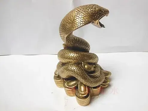 bronze snake Zodiac Medallion copper snake lucky Wangcai Jinshe send money ornaments