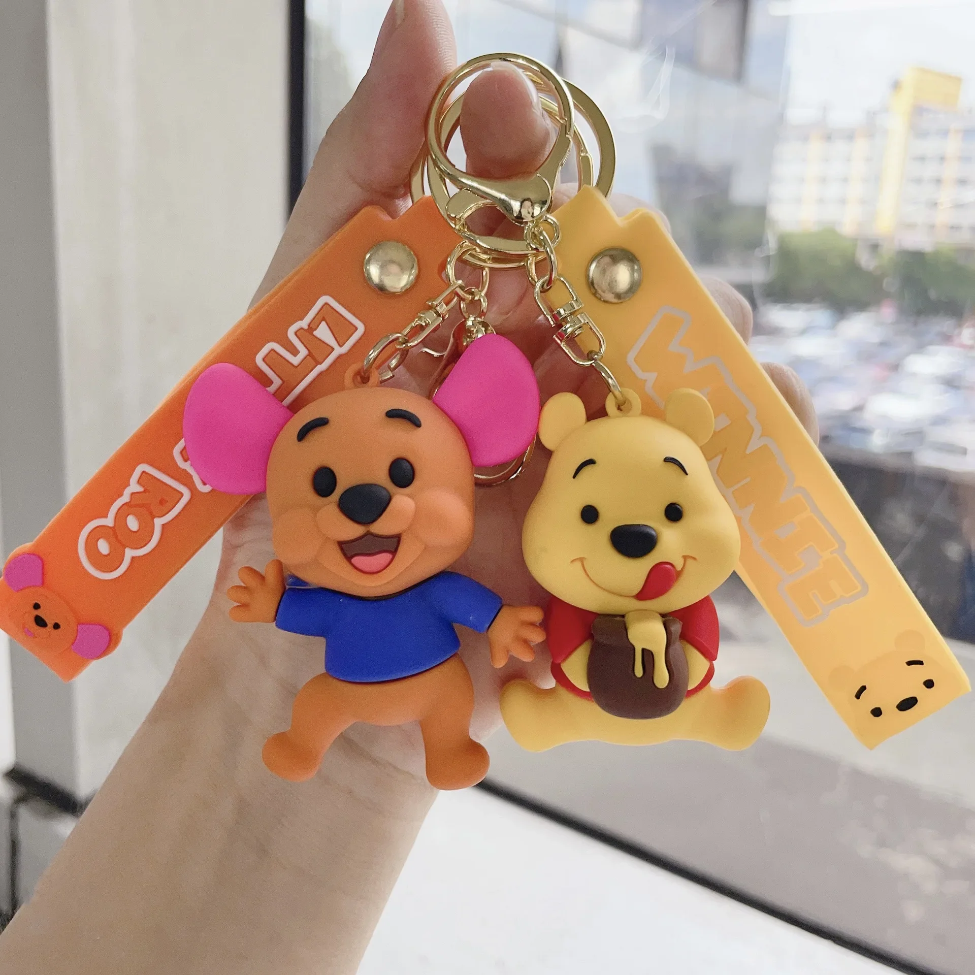 Disney Cartoon Pooh Bear Keychain Tigger Piglet Winnie Eeyore Keyring Cute Backpack Bag Accessories Gifts for Friends