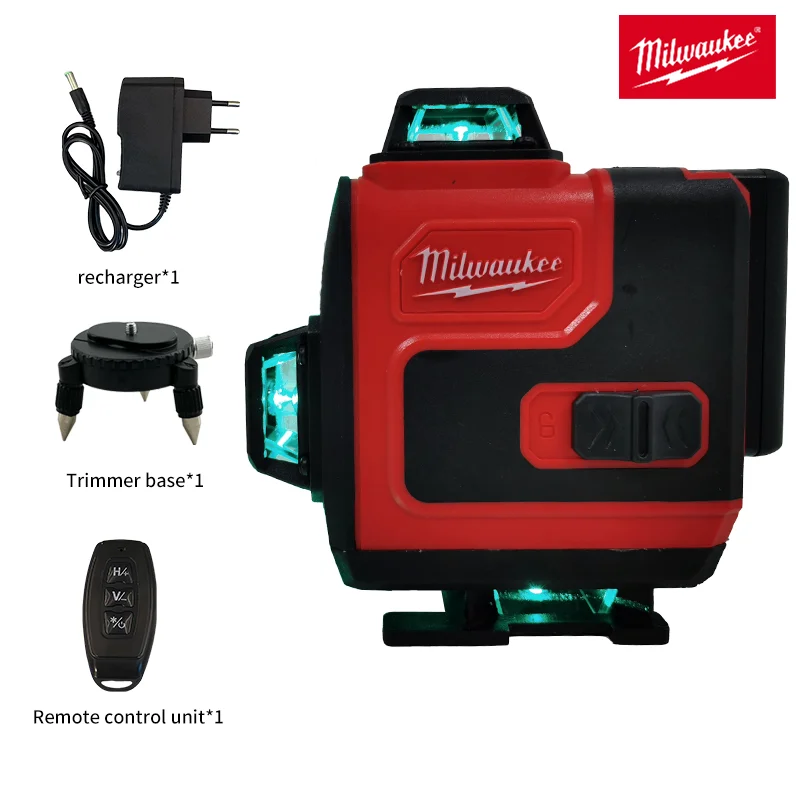 Milwaukee Original Laser Level Green 16 Lines 4D Self Leveling 360 Horizontal And Vertical Super Powerful Laser level Beam