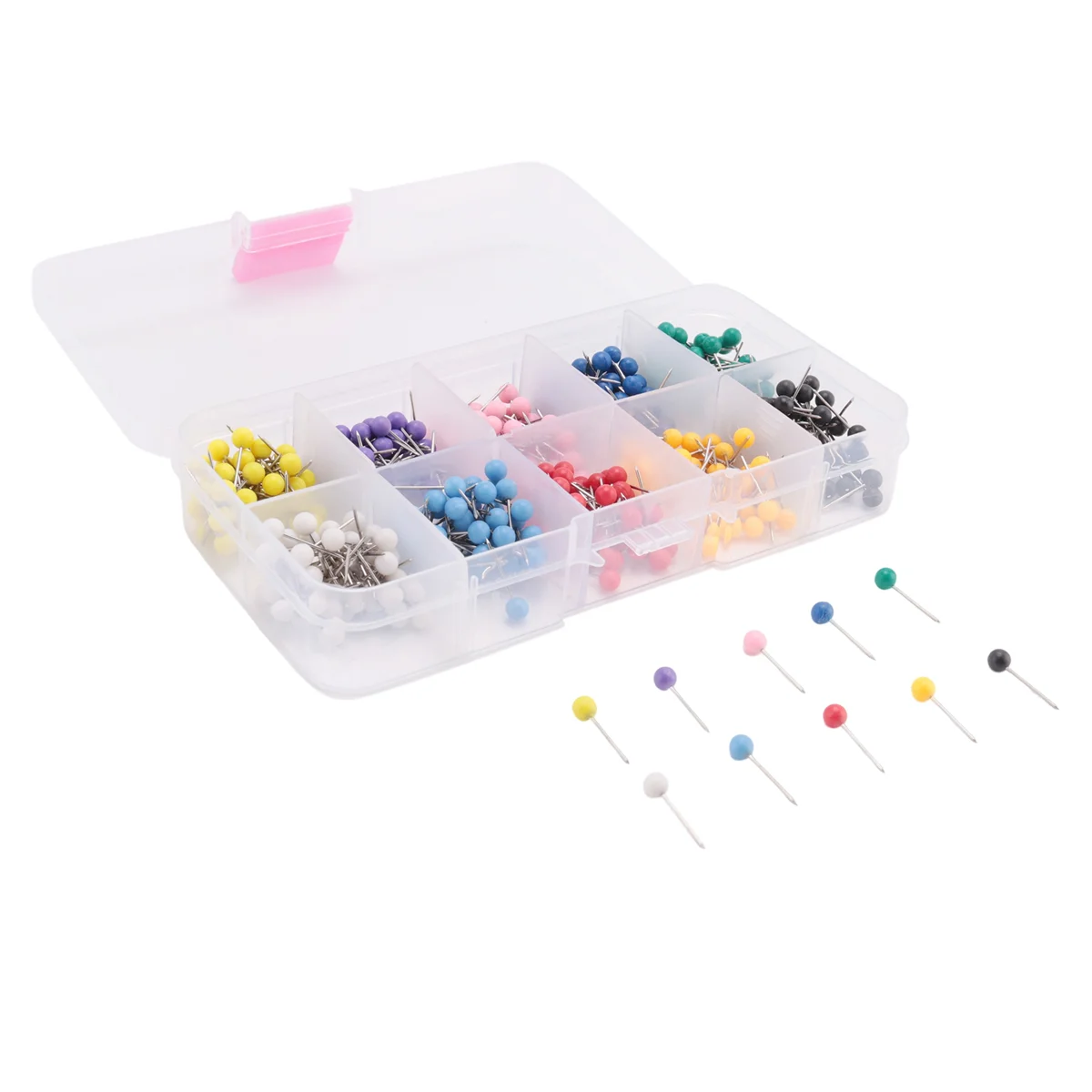 Map Tacks Push Pins Plastic with Steel Point, 4mm, 500 Pieces